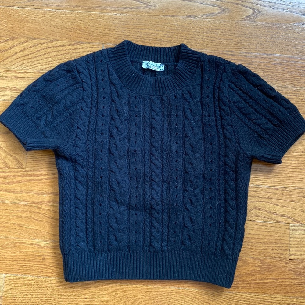 Free People Crop Cableknit Sweater